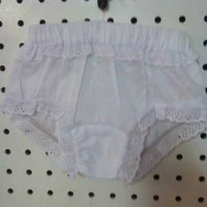Oriental Products Panty Diaper Cover White Lace Sz 0