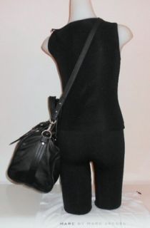 Marc Jacobs Handbag Black Leather Large Shifty Satchel Crossbody TT 