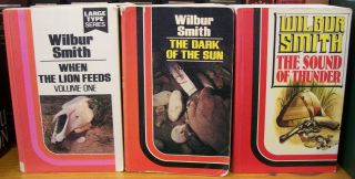 Wilbur Smith 3 Novels When The Lion Feeds Sound of Thunder Dark of The 