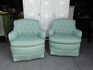   Arm Chair Traditional Style Seafoam Green Overstuffed chair