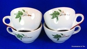 Mayer China Restaurant Ware 4 Bayberry Coffee Tea Cups Chalfonte 