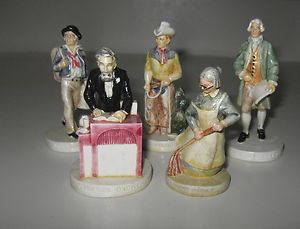    Miniatures Lot of 5 Thomas Jefferson Charles Dickens Cow Hand etc