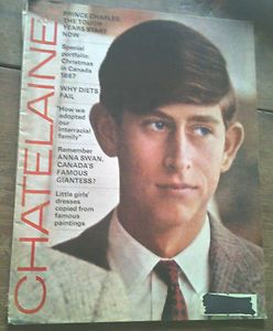 Vintage Chatelaine Magazine December 1966 Prince Charles