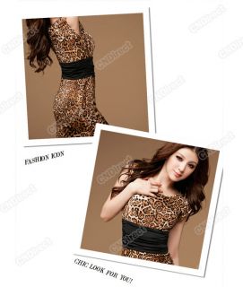 Evening Mini Party Neck Leopard Print Clubwear Business Clubbing Dress 