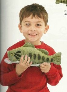 New Largemouth Bass Lake Fresh Water Fish Plush Stuffed Animal Toy 