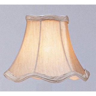 NEW 6 in. Wide Scallop Chandelier Clip Shade, Champagne, White Fabric 