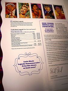 Selena Celia Cruz Tito Puente etc Promo Stamp Advert