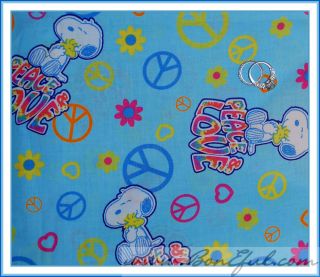 BOOAK Fabric Snoopy Dog Peace Love Peanuts Charlie Brown Cotton Heart 