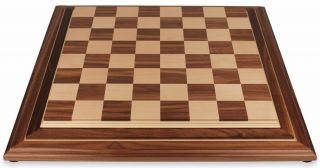 American Black Walnut & Maple Premier Chess Board   2.5 Squares