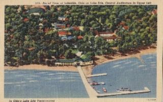 LAKESIDE, OHIO Aerial View Lake Erie Postcard