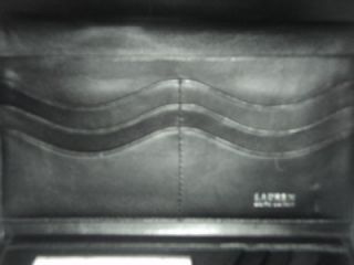 ralph lauren chatsworth black leather wallet nwt $ 158