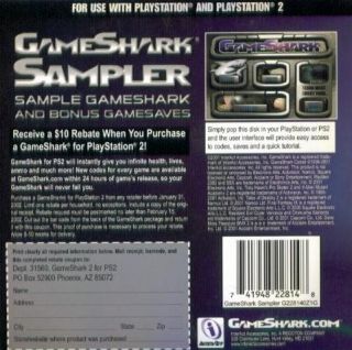   Sampler for PS1 PS2 PLAYSTATION variety of game busting codes & saves