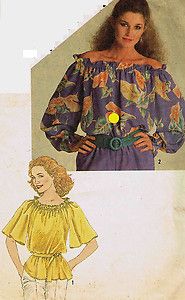 Easy Vintage Peasant Top Pattern Short or Long Sleeve Vers 14 16 Sew 