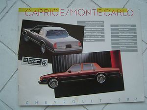 Chevrolet Monte Carlo Caprice Advertising 1982 86