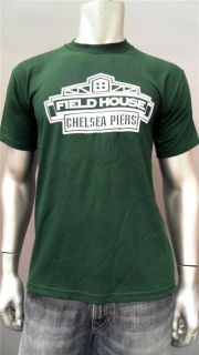 Field House Chelsea Piers NYC #1 on back Mens M Green Cotton Basic Tee 