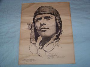 Charles Lindbergh RARE 1927 Drawing 84 Years Old