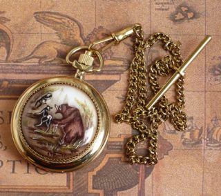 Chaika Russian Vintage Finift Gold Plated Enamel Pocket Watch Wild 