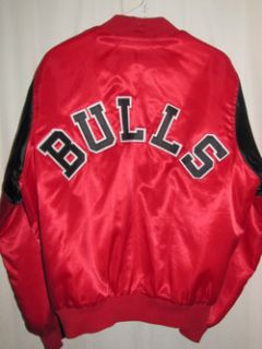Vintage Chicago Bulls Satin Chalk Line Varsity Jacket Large Jordan 