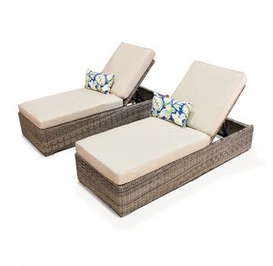   SUNBRELLA OUTDOOR PATIO WICKER CHAISE LOUNGE CHAIRS –FREE SHIPPING