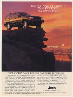 1996 Jeep Grand Cherokee on a Pedestal Total Quality Award Print Ad