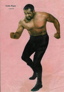 Cyclone Ciclon Negro Auto Wrestling Post Card Vintage Romon Eduardo 