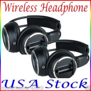 Pair 2 Channel Infrared Wireless Headphone Stock In USA Car Headrest 