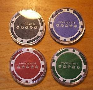   Star Poker Chip Card Guard Cover Protector 4 Chip Set