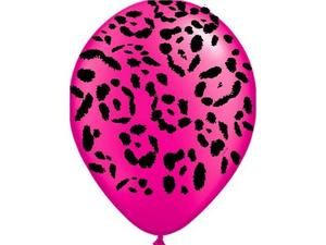   Animal Print Pearl Magenta Pink Leopard Latex 11 Balloons