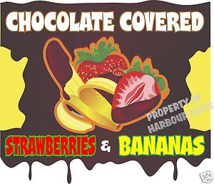 Chocolate Covered Strawberries Bananas Decal 14 Concession Food Truck 