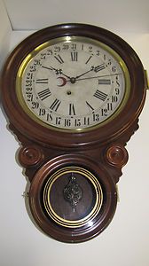Antique E Ingraham Standard Calendar Clock Charles F Adams Company 