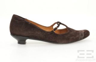 Chie Mihara Brown Suede Embroidered Novia Heels Size 40
