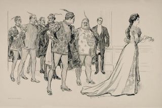   art 1901 charles dana gibson girl ball juliet costume print original