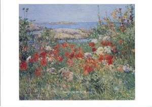 Childe Hassam Postcard Art Flowers Poppies Sea Painting Isles of 