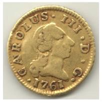 Gold Half Escudo 1761 Charles III Spanish Gold Mardid Mint