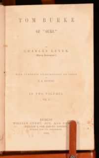1844 2 Vol Tom Burke of Ours Charles Lever Illustrated H K Browne 