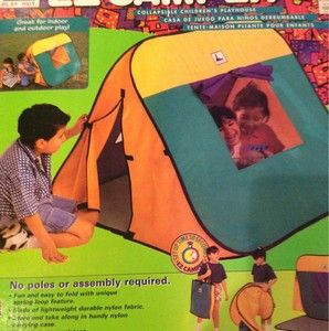 Play Hut EZ camper Collapsible Childrens Playhouse Tent New Indoor or 