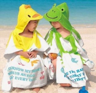 1pcs kids hooded animals beach bath towel bathrobes