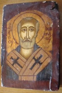 Orthodox Christian Byzantine Handpaint Icon St Nicholas
