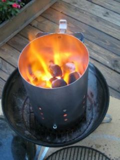   Lighter Chimney Charcoal Coal Kettle Grill BBQ Easy Starter