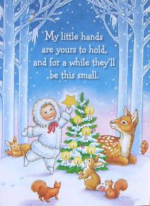Little Hands Animals Bunny Deer Squirrel Christmas Card