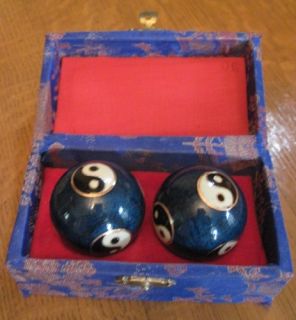 Chinese Cloisonne Medicine Baoding Musical Massage Balls Exercise 
