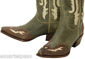 540 New Lucchese Charlie 1 Horse Olive Calf Cowboy Boots Womens 7 B $ 