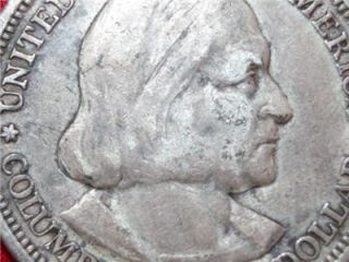 1893 Christopher Columbus 90% Silver Half Dollar Chicago Worlds Fair # 