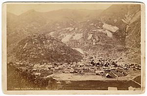 Silver Plume Gold Mining W H Jackson Denver Colorado c 1889