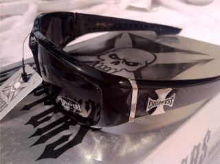 Choppers Wraparound Sunglasses Black Motorcycle Riding Glasses UV 400 