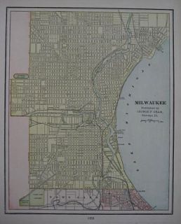 1899 Streetcar Lighthouse Inlet Map Milwaukee Wisconsin