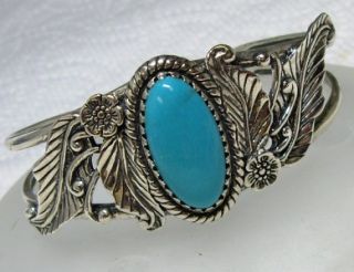Relios Carolyn Pollack Sterling Turquoise Cuff Bracelet