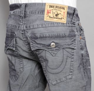 Mens True Religion Jeans Ricky Micro Corduroy Straight Leg Blue 30