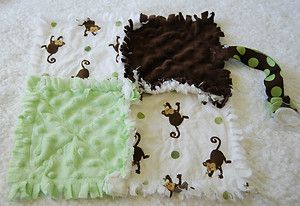 Rag Quilt Pacifier Holder Made with Mod Pod Pop Monkey