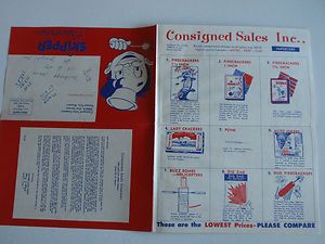 Fireworks Catalog SKIPPER c.1960, 8 PAGES, Consigned Sales 